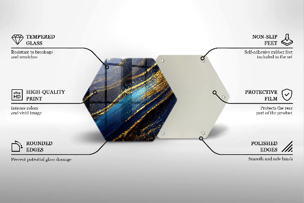 Tagliere in vetro temperato Astrazione blu navy