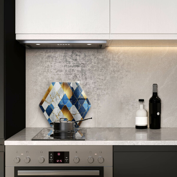 Tagliere in vetro temperato Rombi di marmo dorato