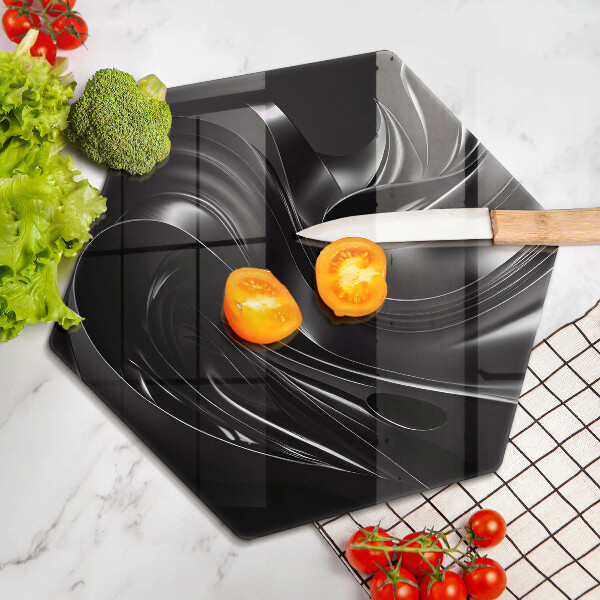 Tagliere in vetro temperato Messa nera astratta