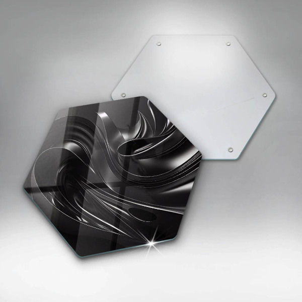 Tagliere in vetro temperato Messa nera astratta