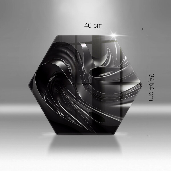 Tagliere in vetro temperato Messa nera astratta