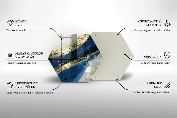 Tagliere in vetro temperato Texture con oro