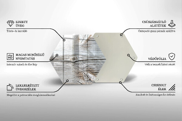 Tagliere in vetro temperato Struttura in legno chiaro