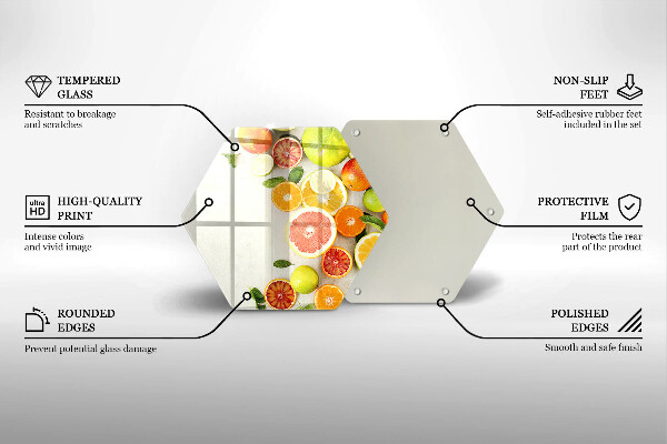 Tagliere in vetro temperato Agrumi