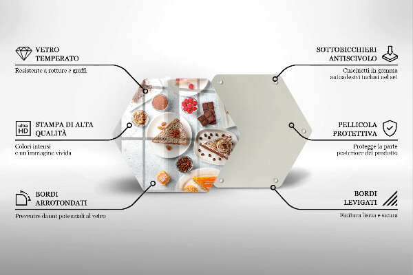 Tagliere in vetro temperato La dolcezza della torta