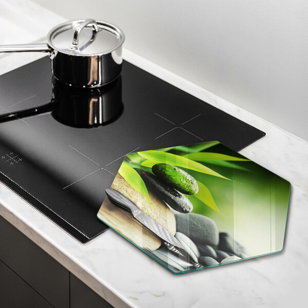 Tagliere in vetro temperato Pietre di bambù Zen