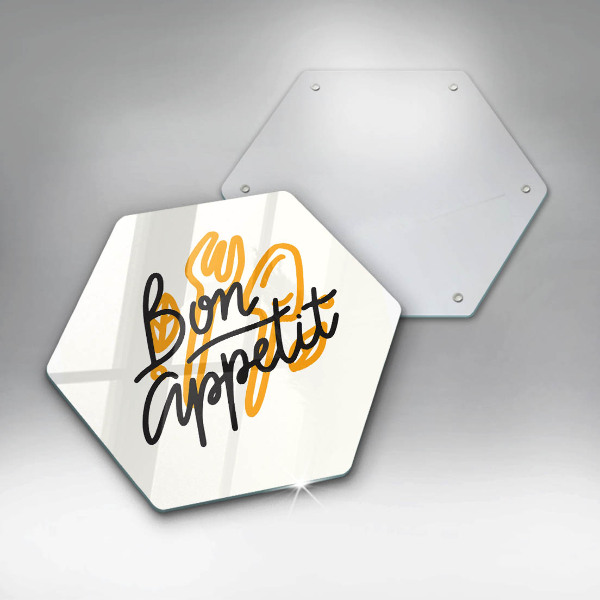 Tagliere in vetro temperato Iscrizione Bon Appetit