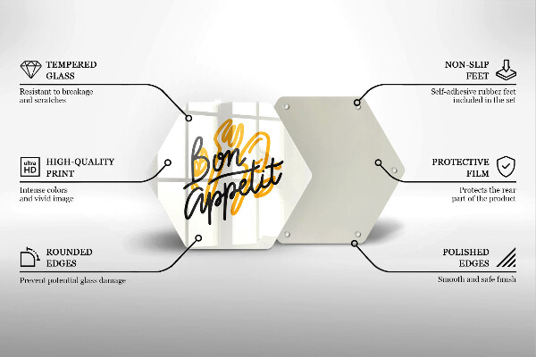 Tagliere in vetro temperato Iscrizione Bon Appetit