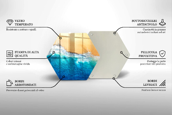 Tagliere in vetro temperato Spiaggia e mare