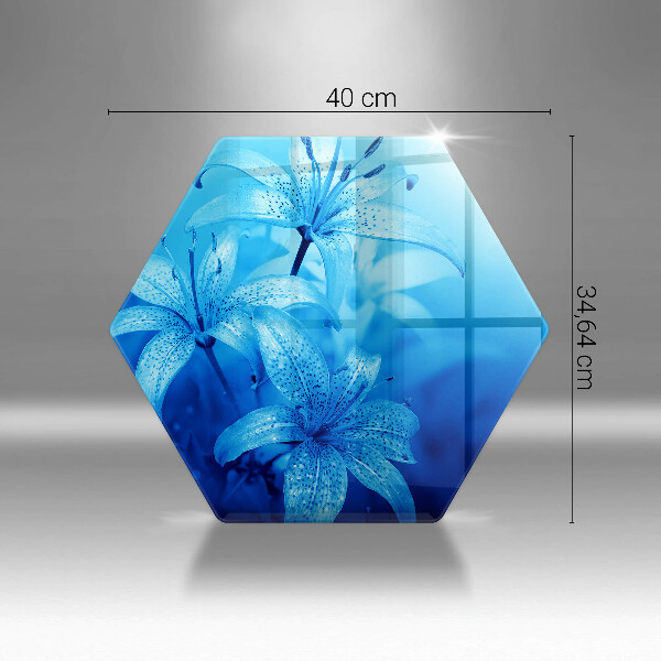 Tagliere in vetro temperato Fiori blu