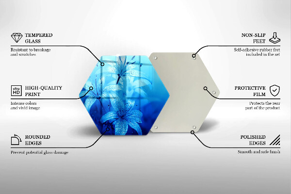 Tagliere in vetro temperato Fiori blu