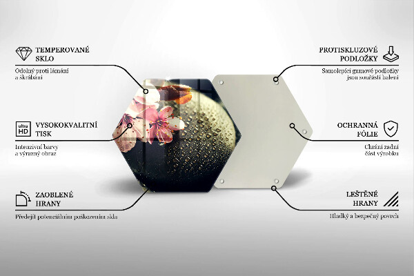 Tagliere in vetro temperato Fiori pietre zen