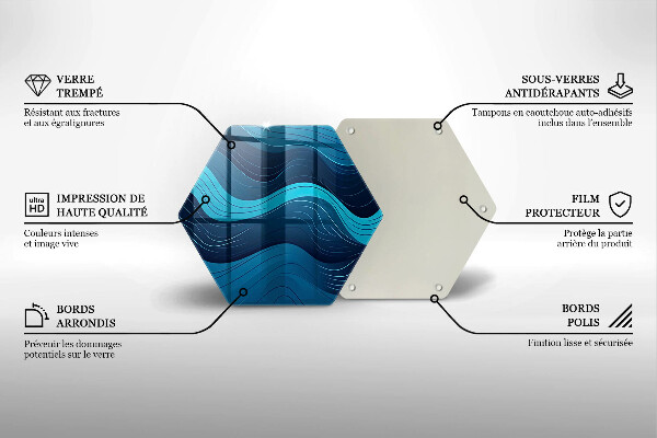 Tagliere in vetro temperato Onde astratte