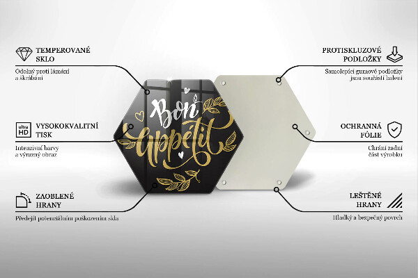 Tagliere in vetro temperato Iscrizione Bon Appetit