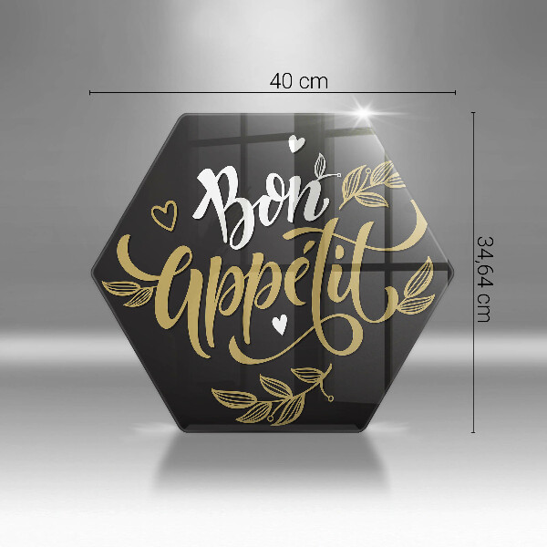 Tagliere in vetro temperato Iscrizione Bon Appetit