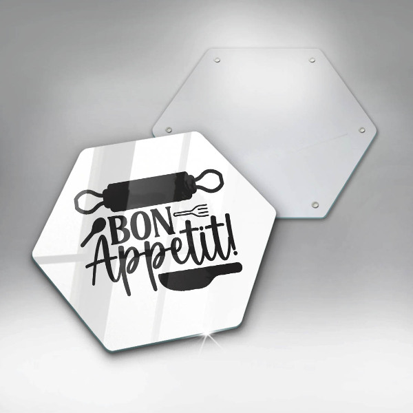 Tagliere in vetro temperato Iscrizione Bon Appetit