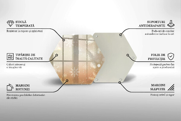 Tagliere in vetro temperato Fiocchi di neve