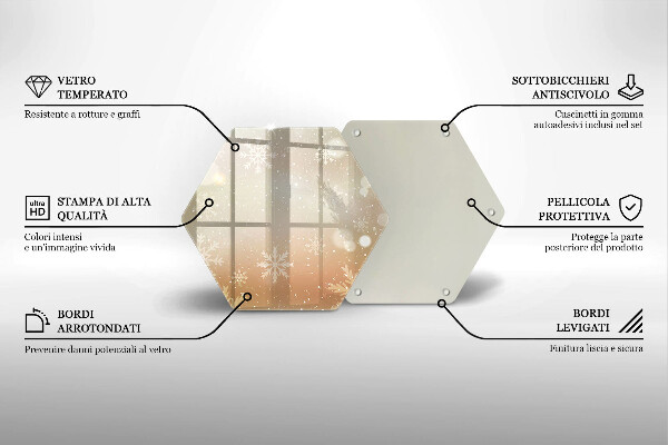 Tagliere in vetro temperato Fiocchi di neve