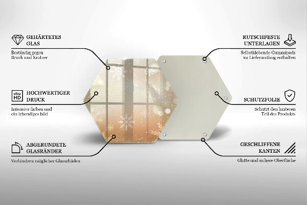 Tagliere in vetro temperato Fiocchi di neve