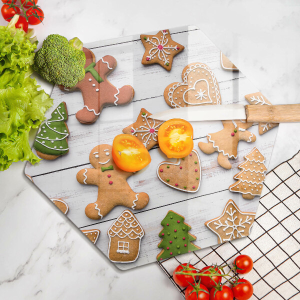 Tagliere in vetro temperato Pan di zenzero di Natale