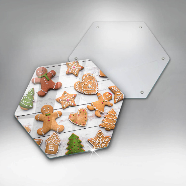 Tagliere in vetro temperato Pan di zenzero di Natale