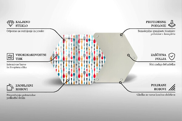 Tagliere in vetro temperato Illustrazione del cucchiaio
