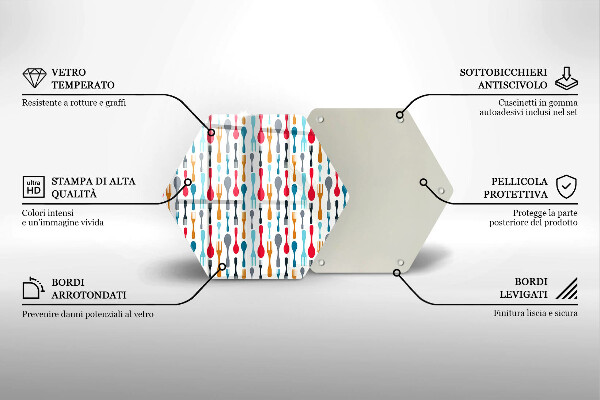 Tagliere in vetro temperato Illustrazione del cucchiaio