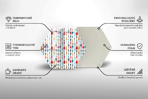 Tagliere in vetro temperato Illustrazione del cucchiaio
