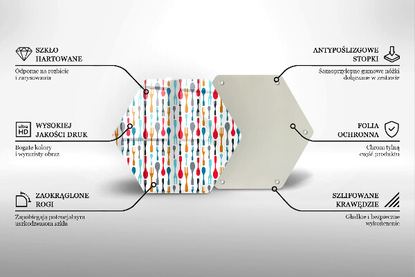Tagliere in vetro temperato Illustrazione del cucchiaio