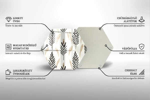 Tagliere in vetro temperato Piante bohémien