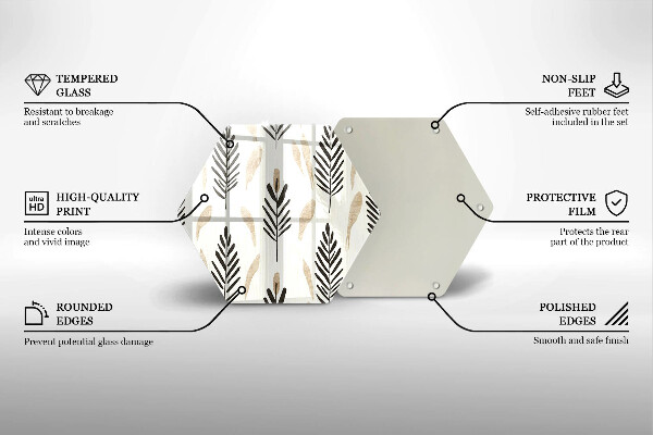 Tagliere in vetro temperato Piante bohémien