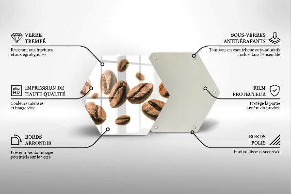 Tagliere in vetro temperato Chicchi di caffè