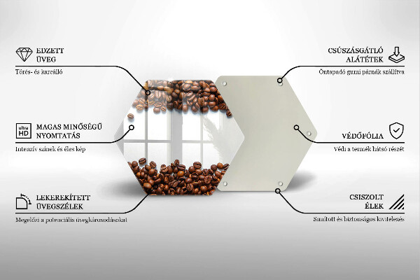 Tagliere in vetro temperato Chicchi di caffè