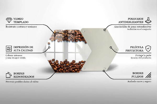 Tagliere in vetro temperato Chicchi di caffè
