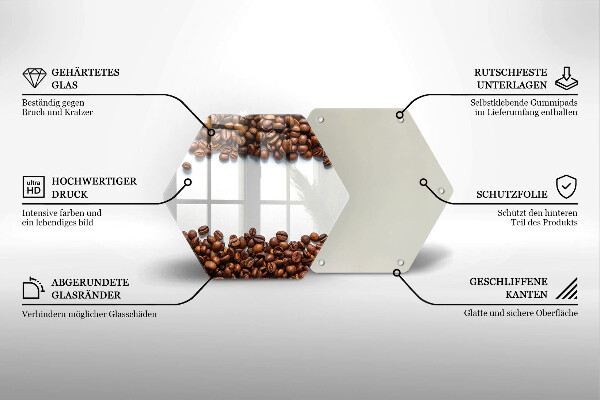 Tagliere in vetro temperato Chicchi di caffè