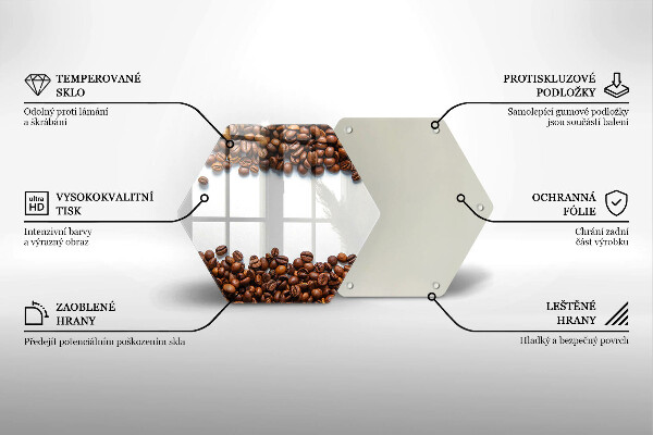 Tagliere in vetro temperato Chicchi di caffè