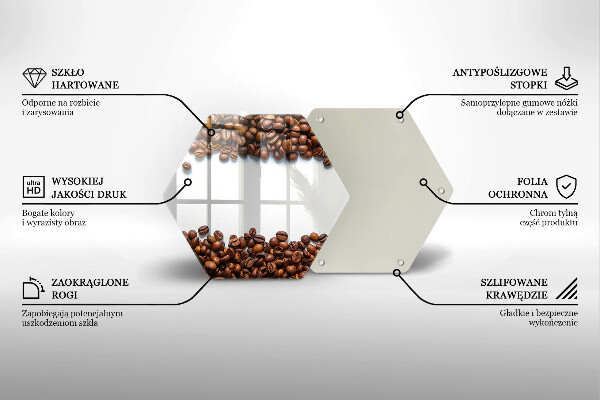 Tagliere in vetro temperato Chicchi di caffè