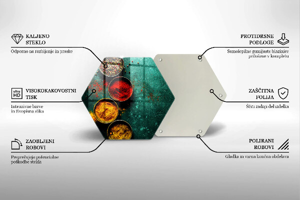 Tagliere in vetro temperato Spezie orientali
