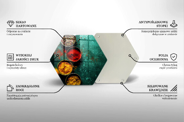 Tagliere in vetro temperato Spezie orientali
