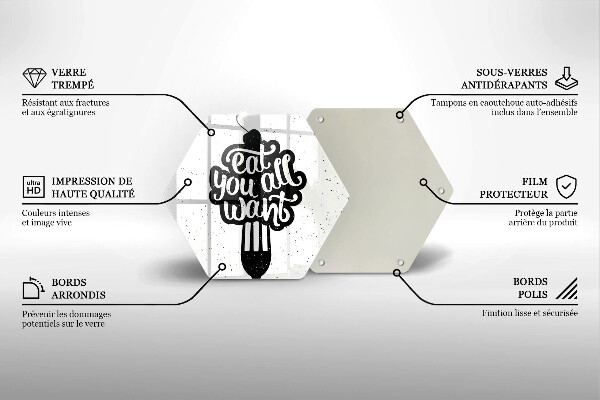 Tagliere in vetro temperato Eat all you want