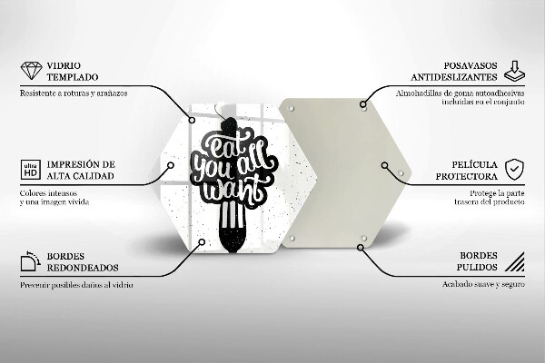 Tagliere in vetro temperato Eat all you want