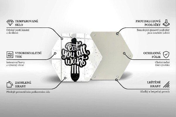 Tagliere in vetro temperato Eat all you want