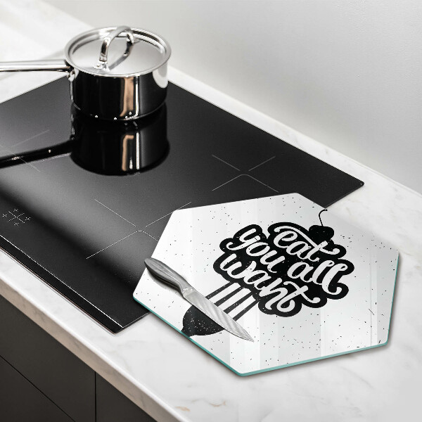 Tagliere in vetro temperato Eat all you want
