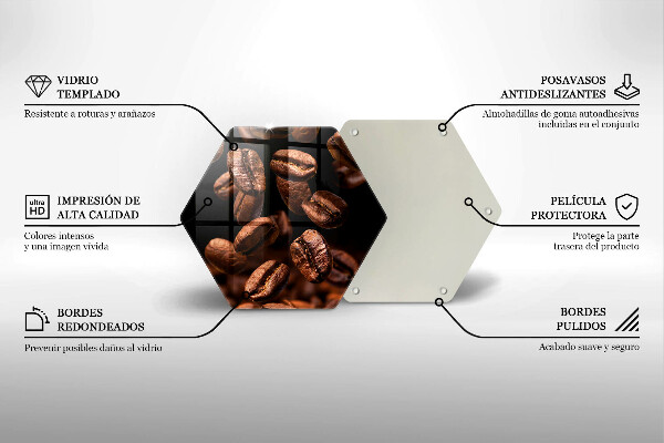 Tagliere in vetro temperato Chicchi di caffè marroni