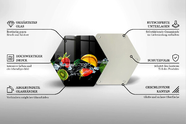 Tagliere in vetro temperato Frutta in acqua