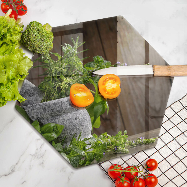 Tagliere in vetro temperato Erbe verdi