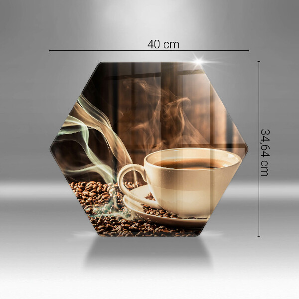 Tagliere in vetro temperato Tazza e chicchi di caffè