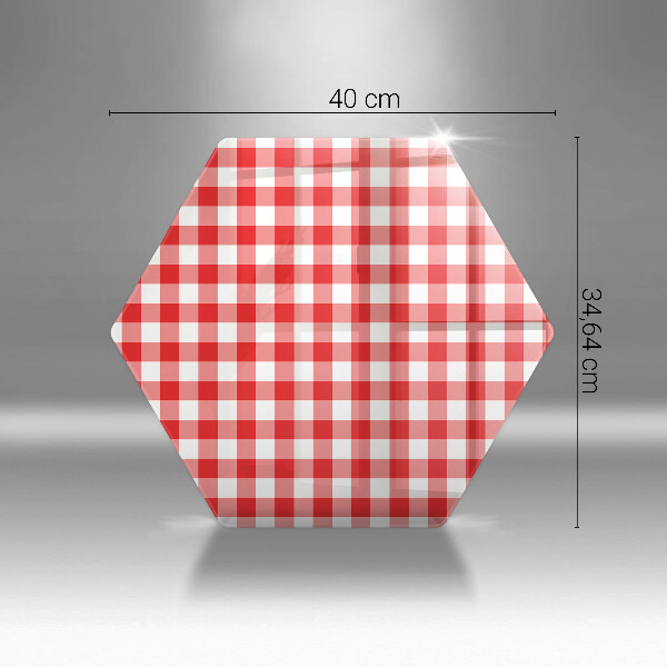 Tagliere in vetro temperato Motivo a quadretti rossi e bianchi