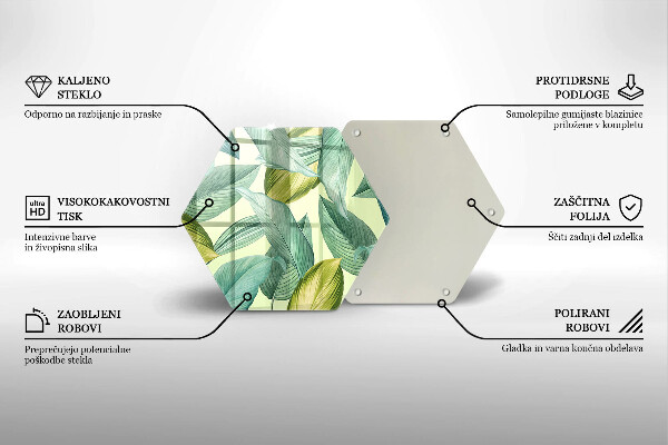 Tagliere in vetro temperato Foglie tropicali verdi