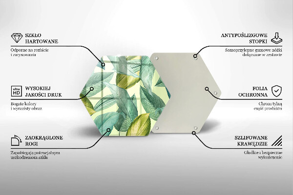 Tagliere in vetro temperato Foglie tropicali verdi